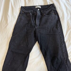Abercrombie & Fitch Women’s Black Baggy, Low rise, Curve Love Jean